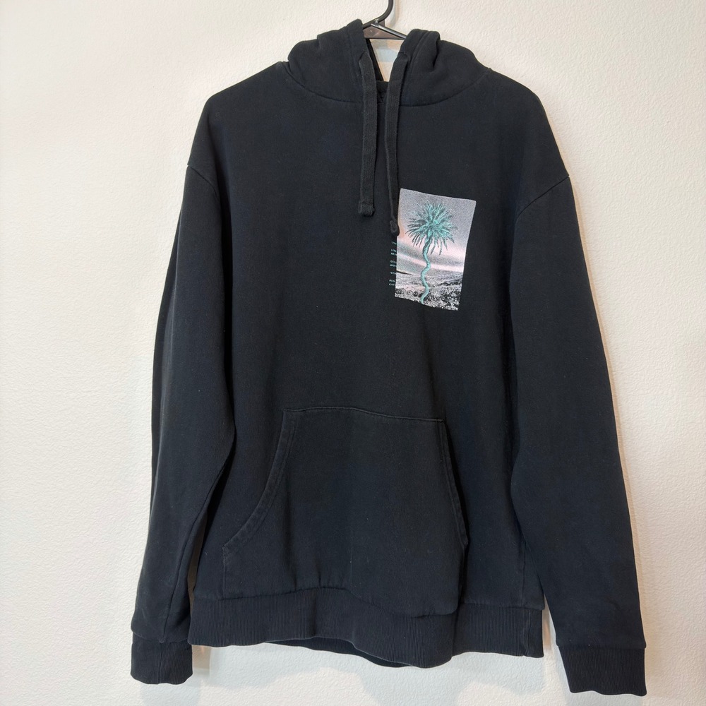 Lira Clothing Hoodie Mens Large Black Graphic Palm Tree Good Pullover Streetwear